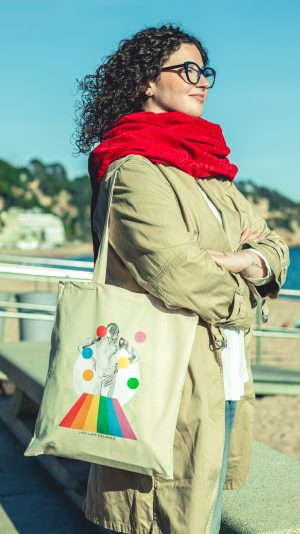 Tote Bag Lara Lars x Plurals · Caution you are walking straight